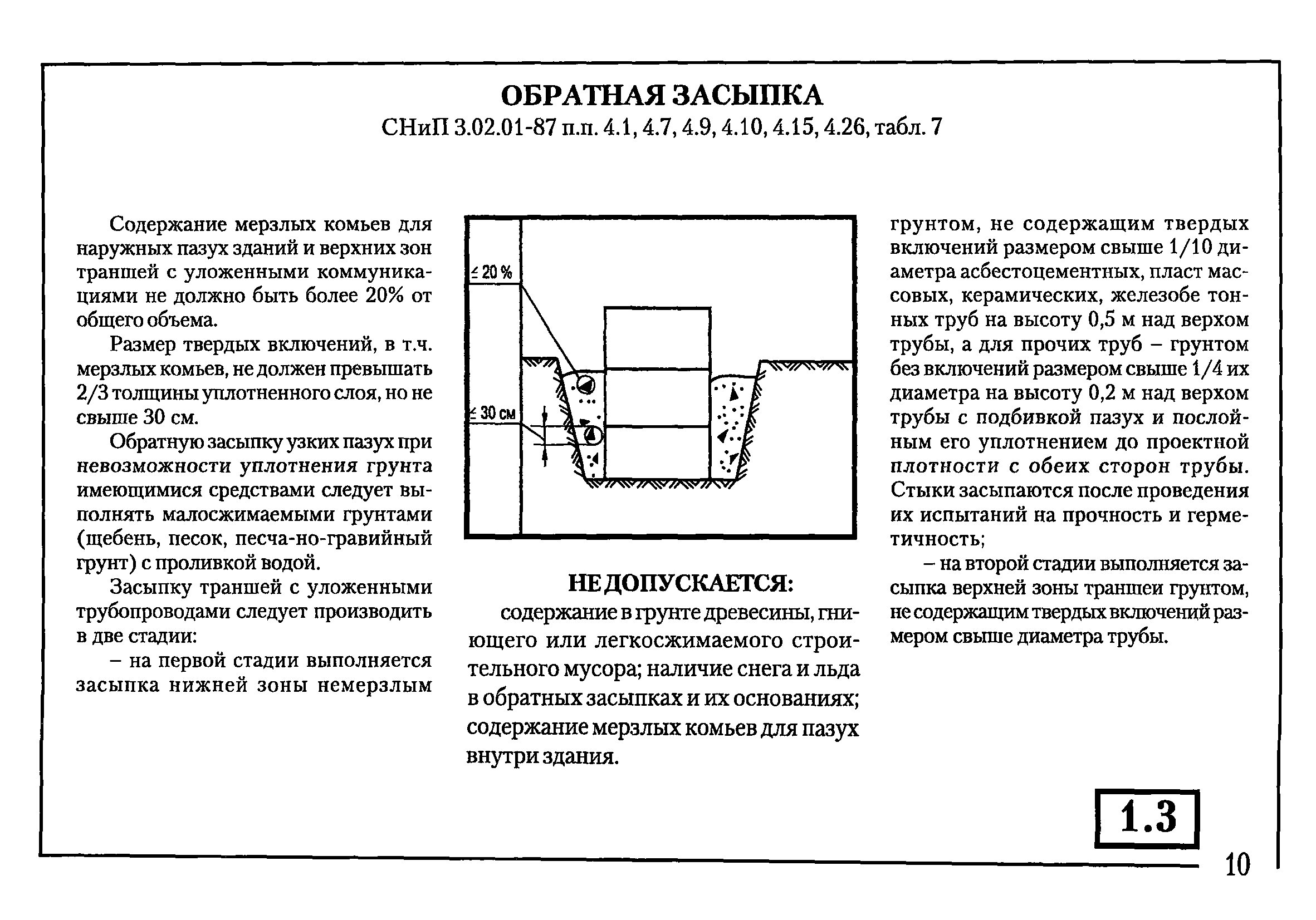 Обратная засыпка пазух котлована: снип