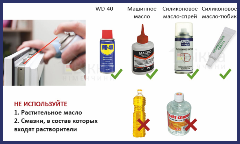 Смазка пластиковых окон своими руками