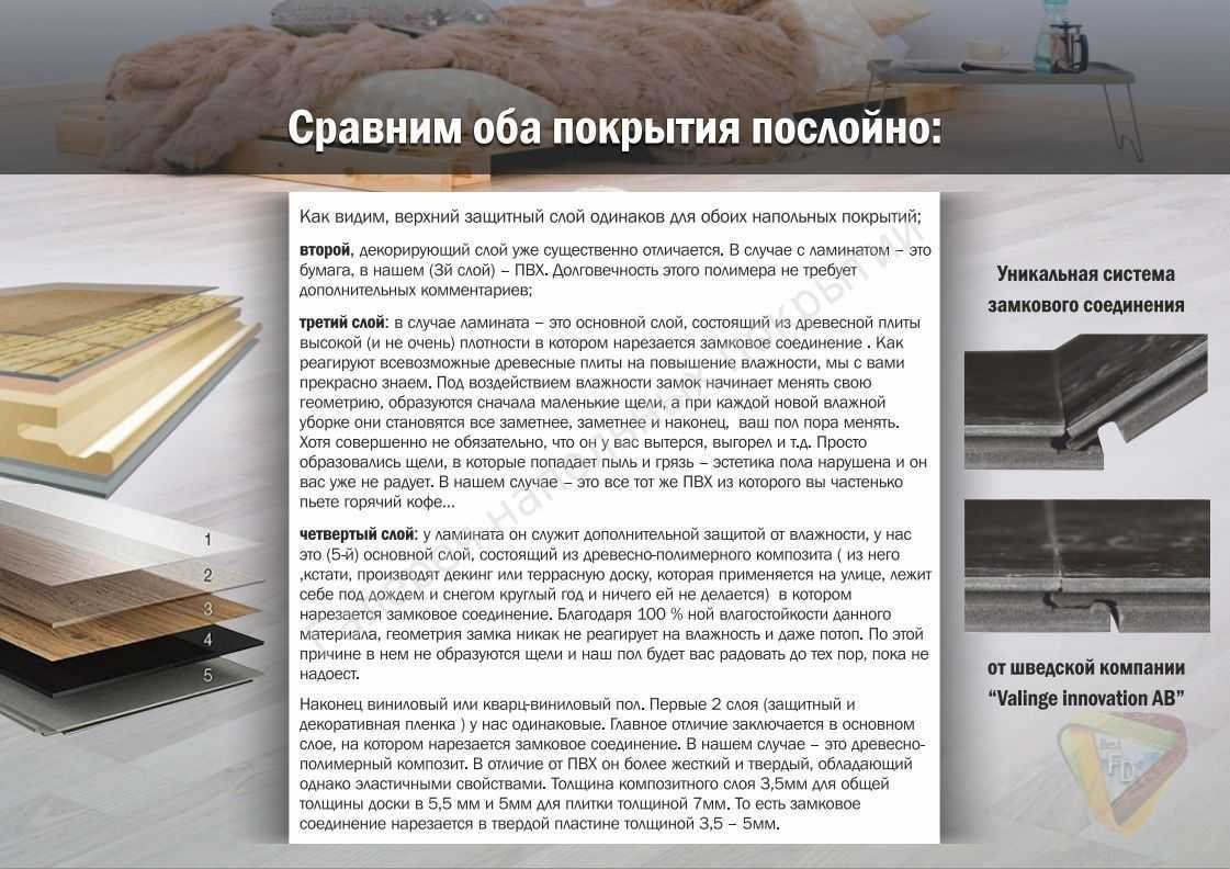 Кварц-виниловый ламинат — описание материала, советы по монтажу