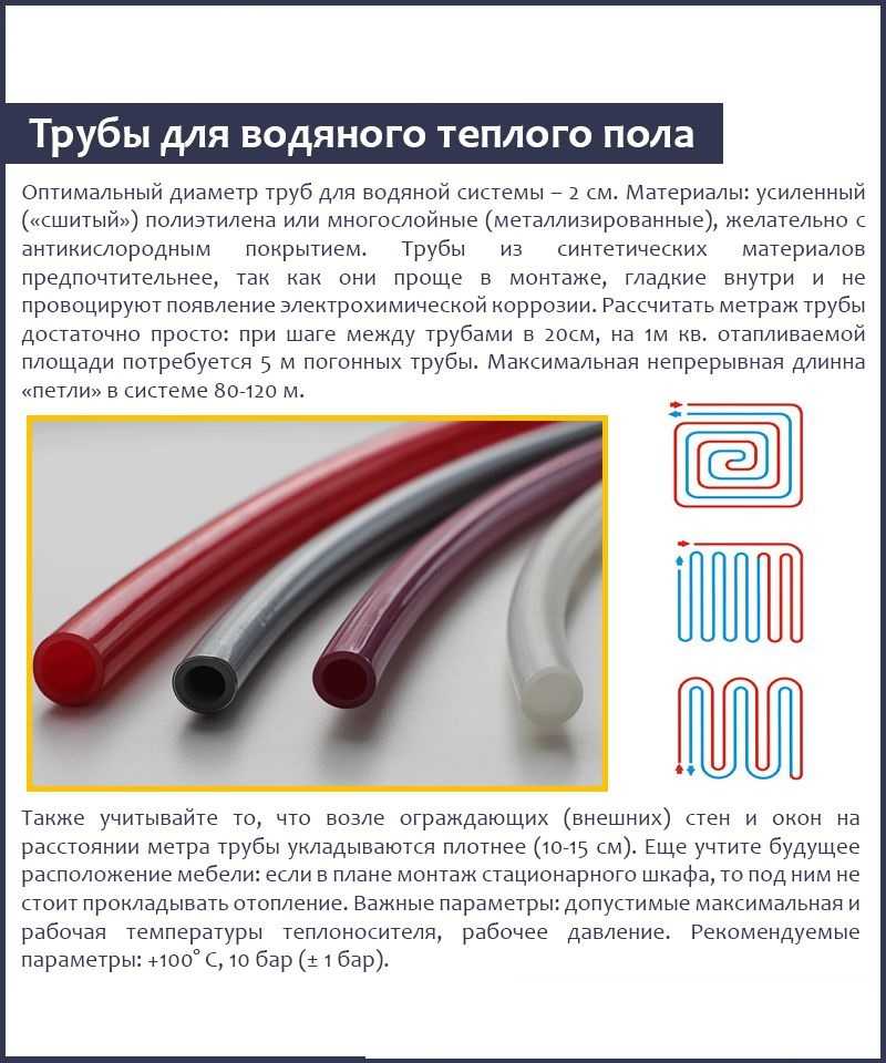 Какие трубы для теплого водяного пола лучше подобрать