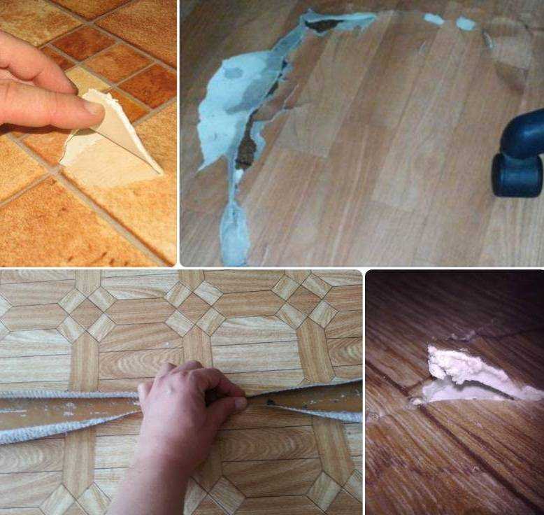 Чем и как заклеить порванный линолеум в домашних условиях